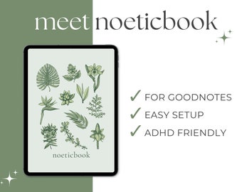 Noeticbook: Field Journal GoodNotes Digital Planner Journal Notebook ADHD Friendly