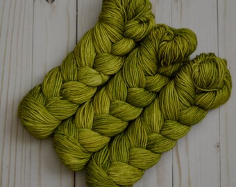 SW DK: New Leaves Hand-dyed Indie Yarn, Braided Skein, Pretty Gift