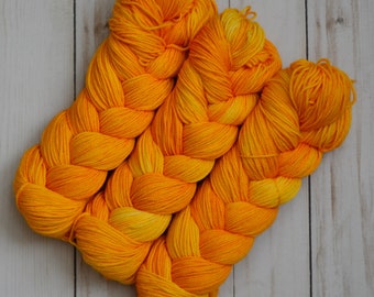 SW Sport: All That is Gold Hand-dyed Indie Yarn, Braided Skein, Pretty Gift