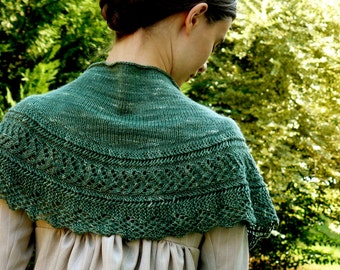 Lizzie Bennet, Lacy Shawl Knitting Pattern, Sock weight Knit, Pretty Gift Project, Digital Download