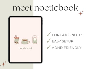 Noeticbook: Be Kind to Yourself GoodNotes Digital Planner Journal Notebook ADHD Friendly
