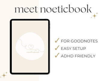 Noeticbook: I Love Myself GoodNotes Digital Planner Journal Notebook ADHD Friendly