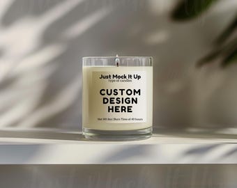 Printify Candle Mockup, White Soy Candle Template (Digital Download)