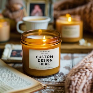 Printify Candle Mockup, Candle Mockup, POD Candle Template, soy candle mockup, candle 9oz mockup, Best Mockup for Amber Jar Candle, Canva