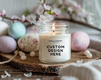 Easter Soy Candle Mockup, Printify Candle Template (Digital Download)