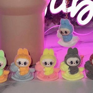 labubu Stanley Charm, labubu, Stanley charm, cup accessories, Stanley accessories, charms, mini labubu, purse charm, sitting labubu