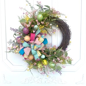 Whimsical Easter Egg Door Wreath Fun Easter Home Decor