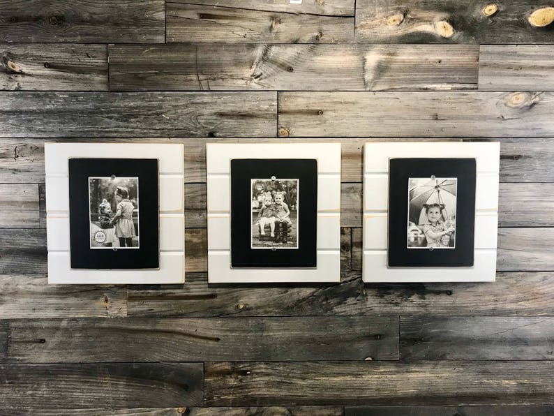 Black And White Wood Picture Frame Collage Set Of 3 Holds 4x6