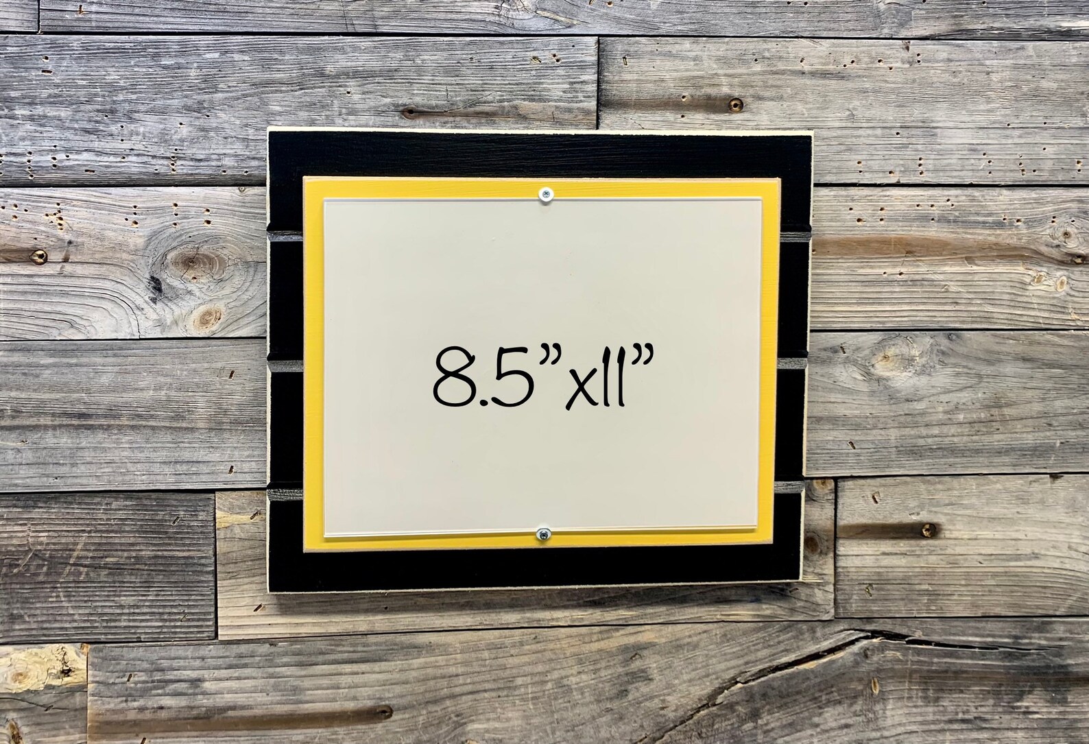 Black and Yellow Picture Frame Holds 8.5 X 11 Etsy