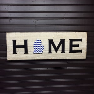 Michigan HOME plaque, sign with Chevron CUSTOMIZABLE
