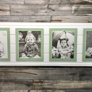 Distressed wood picture frame, quadruple frame, collage frame, holds 4 8x10 photos