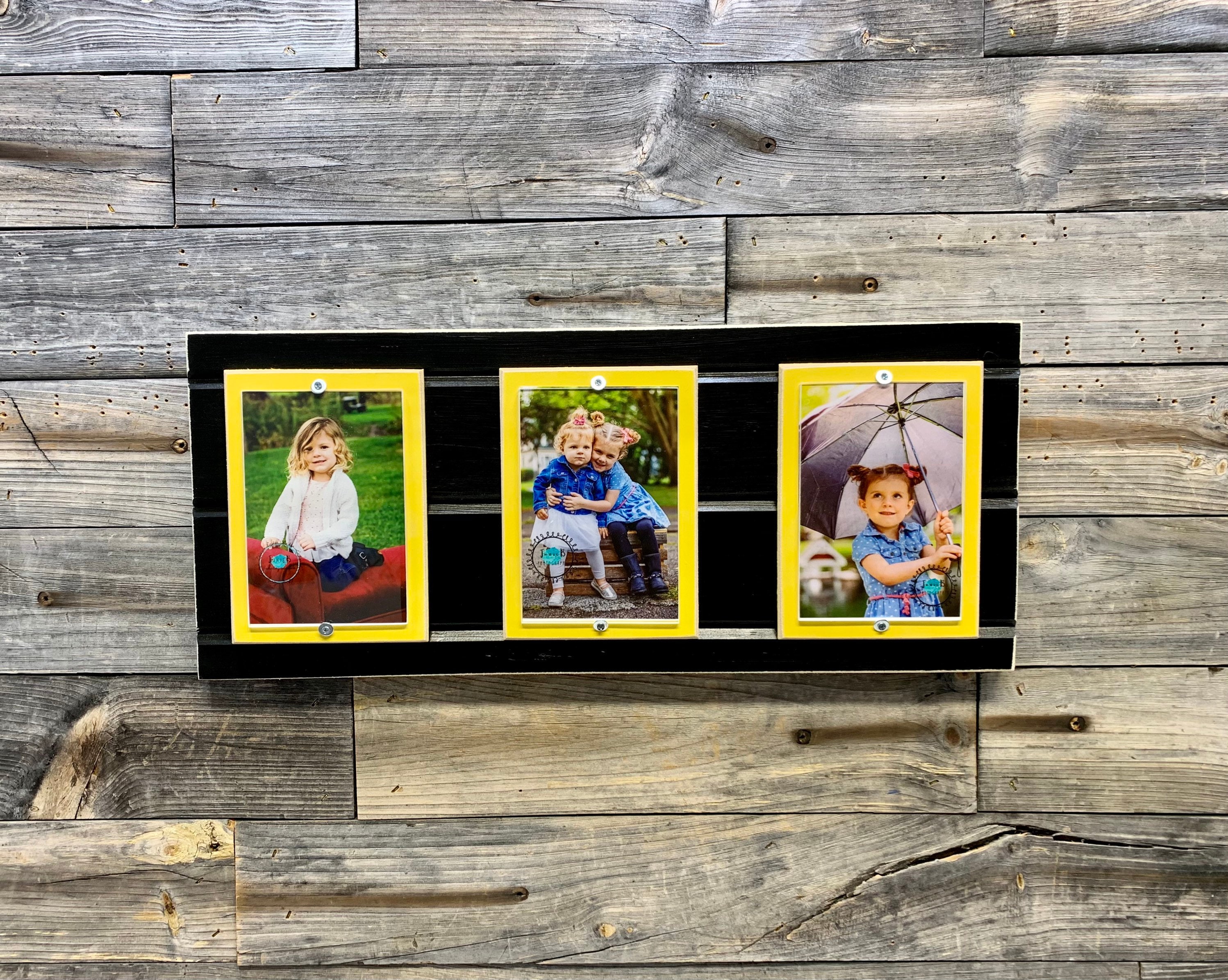 Black and Yellow Picture Frame Holds 3 4x6 Photos. Pittsburgh Etsy UK