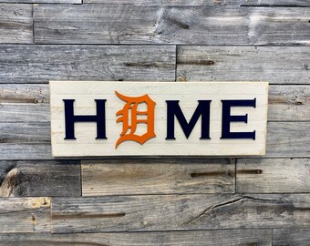 Old English D Detroit Tigers HOME plaque, sign