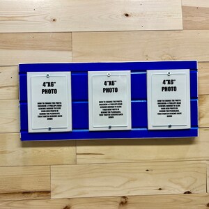 Blue and white picture triple frame holds 3- 4&quot;x 6&quot; photos. Los Angeles Dodgers colors, school colors