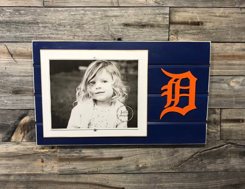 Detroit Tigers old english D picture frame holds | Etsy