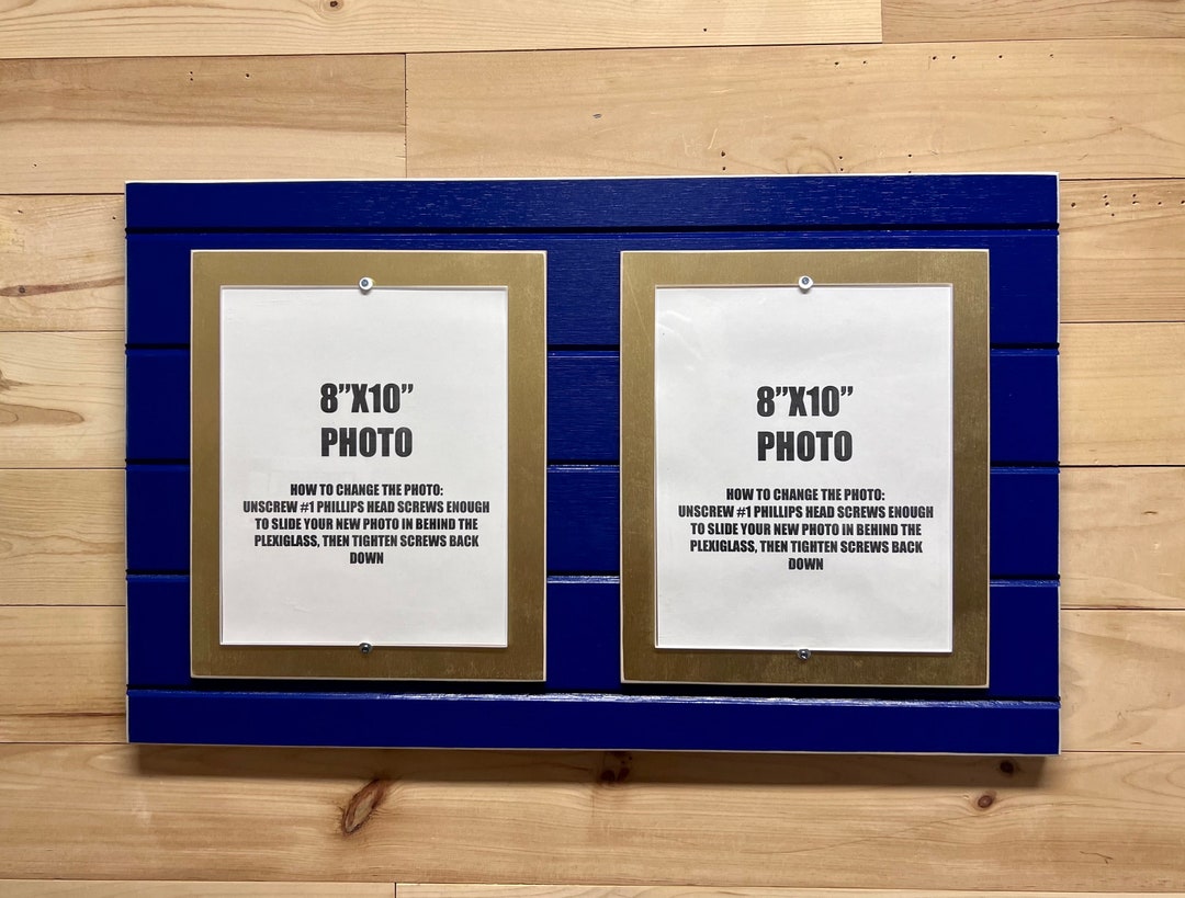 Navy Blue and Gold Picture Frame Holds 2 8x10 Photos. Notre Dame