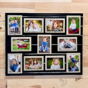 Cadre collage de cadre photo en bois en détresse, 11 photos 4x6