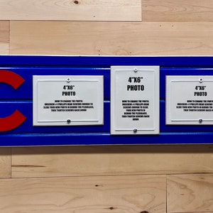 Chicago cubs picture frame holds 3 4&quot;x6&quot; photo, decor