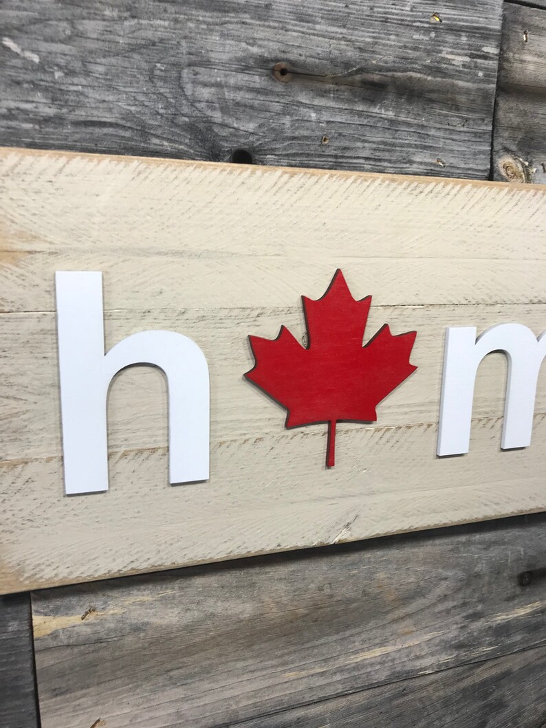 Canada HOME plaque sign with Canadian Maple Leaf Etsy
