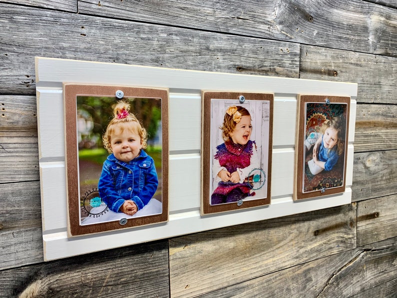 Distressed Wood Collage Picture Frame Triple 4x6 White and Etsy