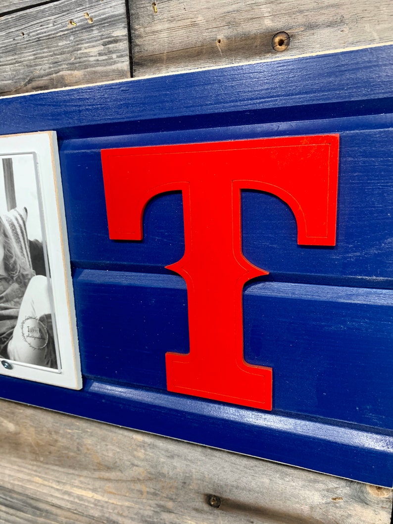 Texas Rangers picture frame holds 4x6 photo decor Etsy