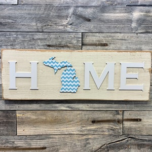 Michigan State with UP Upper Peninsula  HOME plaque, sign with Chevron CUSTOMIZABLE
