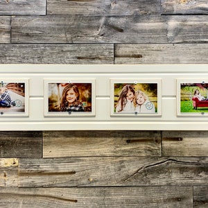 Distressed wood picture frame quadruple 4 4x6 photo, collage frame