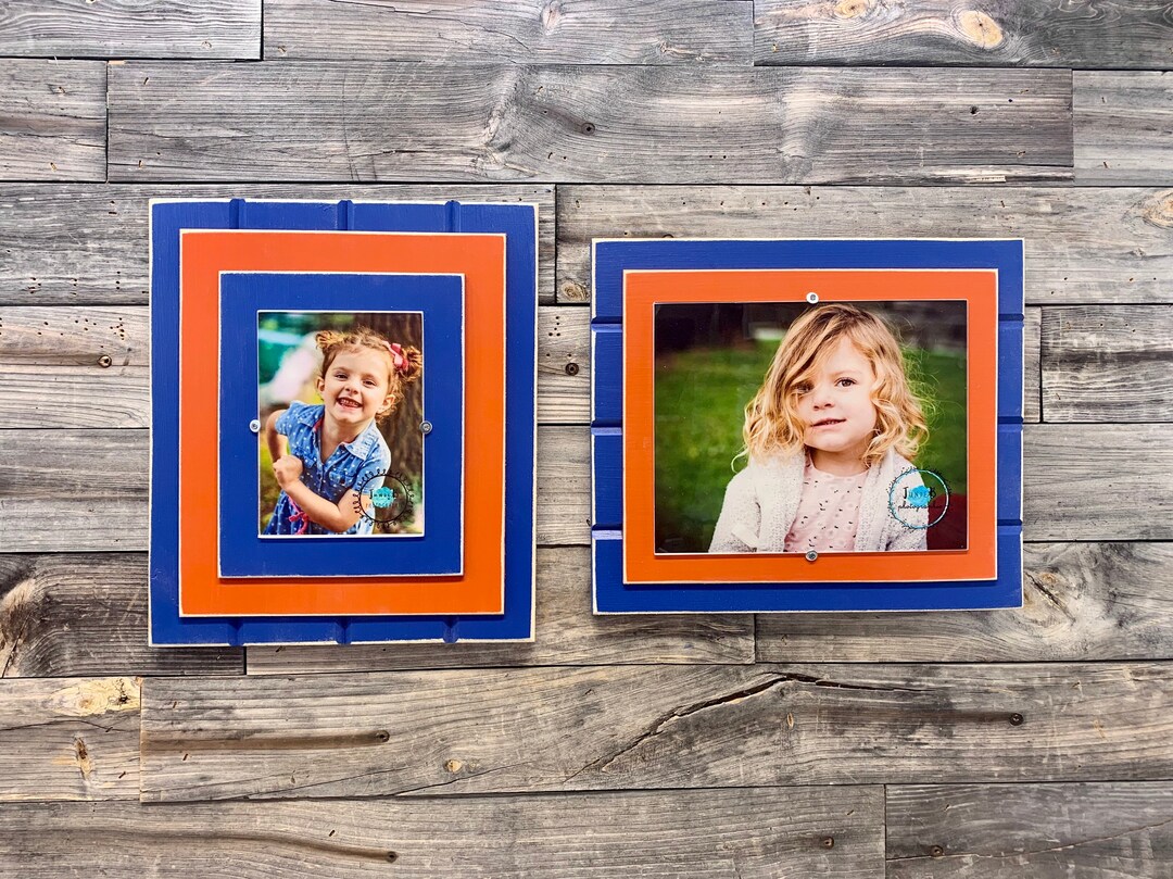 Blue and Orange Picture Frame Holds 5x7 or 8x10 Florida Gators Colors