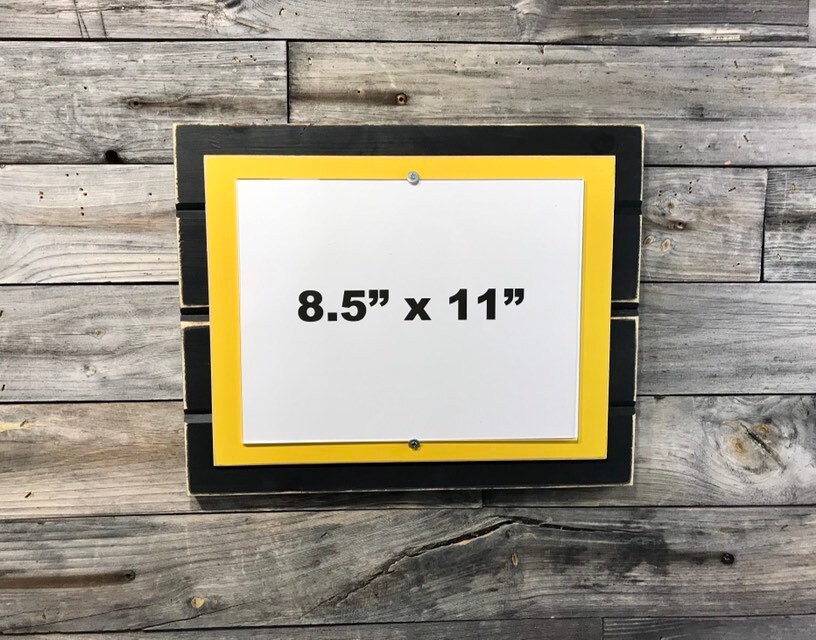 Black and yellow picture frame holds 8.5 x 11 Etsy