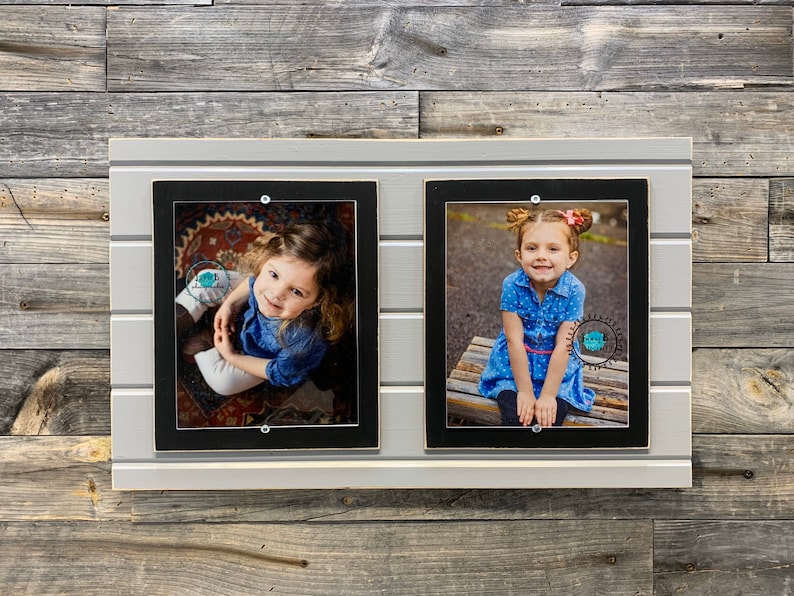 Distressed Wood Picture Frame Double 8x10 Holds 2 Photos Etsy