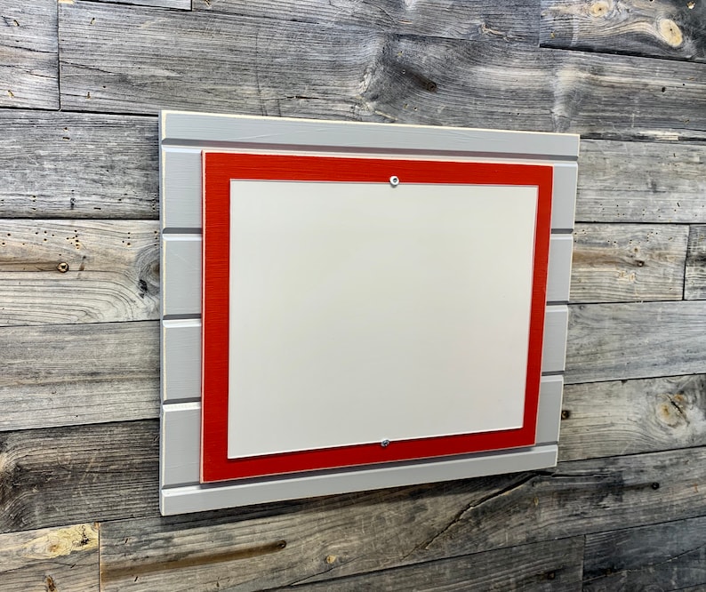 Grey and red picture frame holds 11x14 photo Ohio State University colors