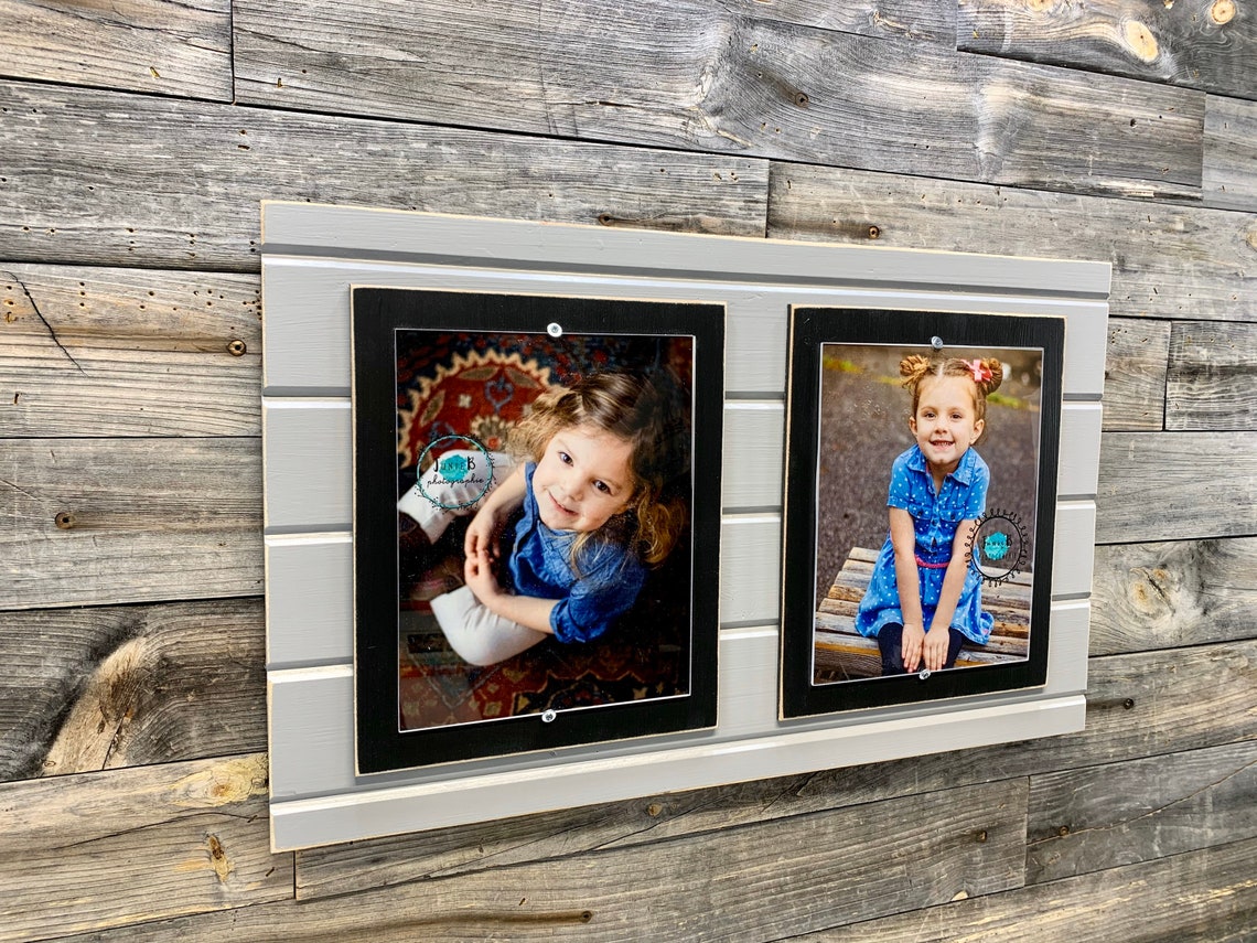 Distressed Wood Picture Frame Double 8x10 Holds 2 Photos Etsy