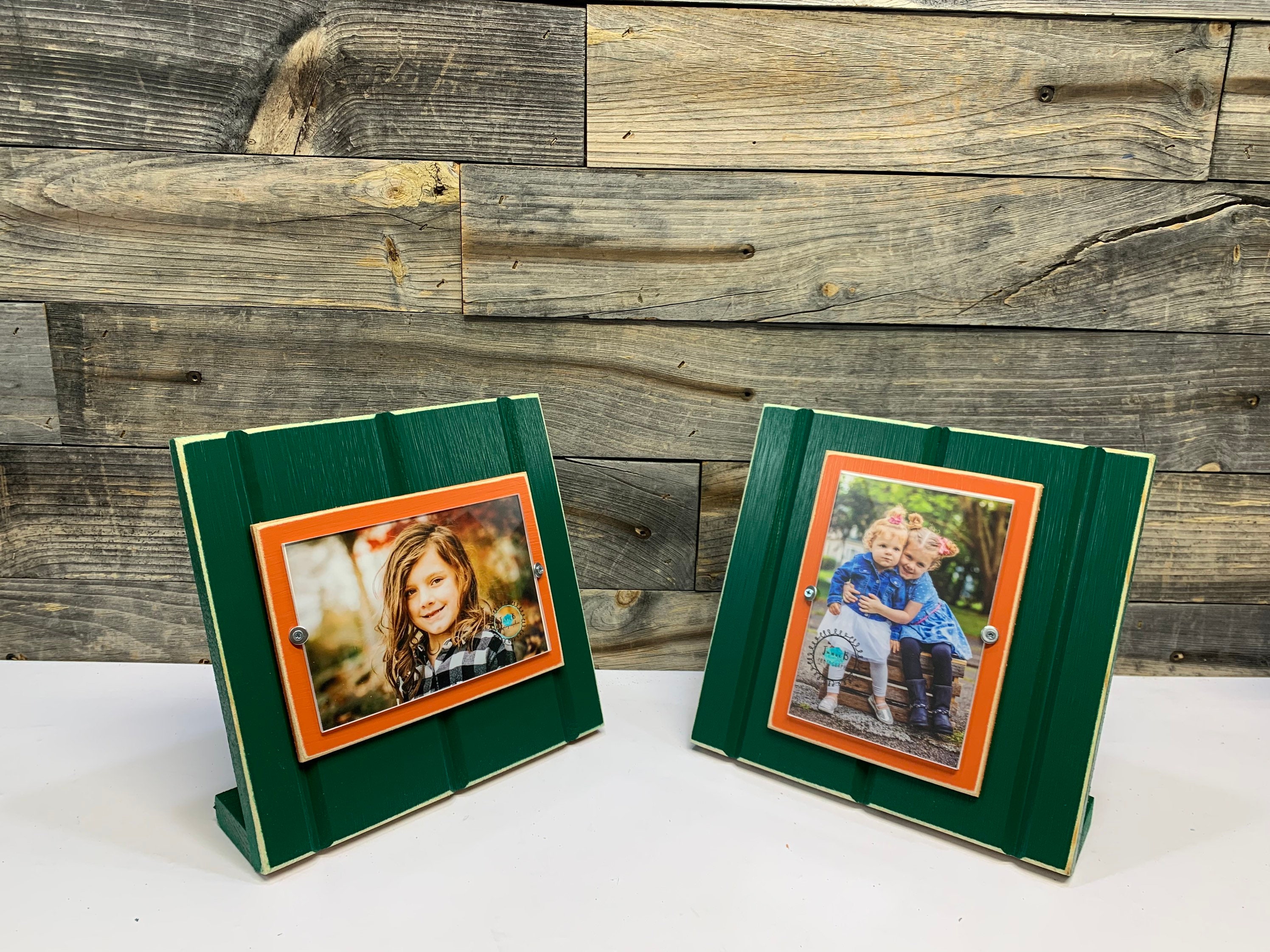 Green and Orange Table Top Picture Frame Holds One 4x 6 Etsy
