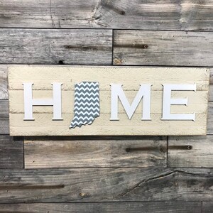 Indiana HOME plaque, sign with Chevron CUSTOMIZABLE