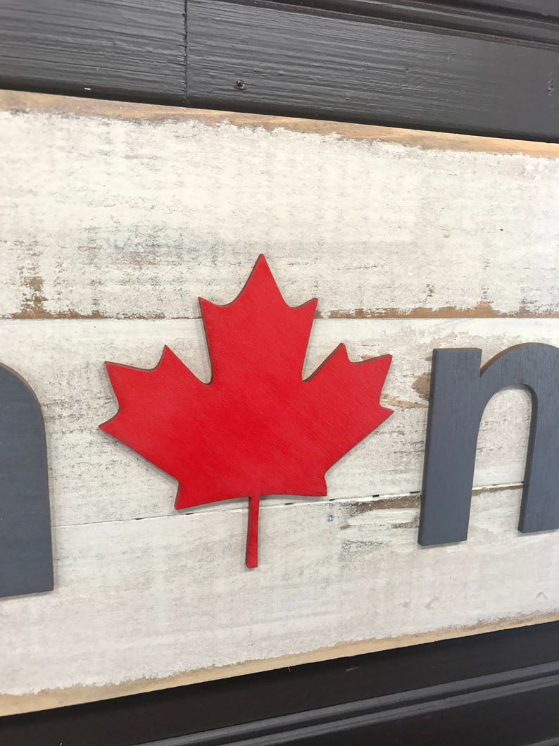 Canada HOME plaque sign with Canadian Maple Leaf Etsy