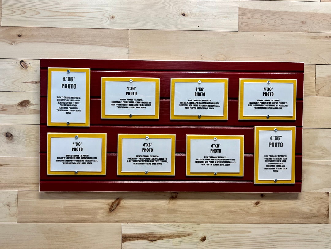 Red and Yellow Picture Frame Holds 8 4x6 Washington Commanders Colors ...