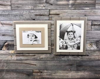 Neutral tones/ browns frame holds 5"x7" or 8"x10"