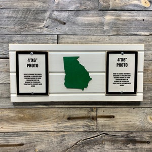 State of Georgia picture frame holds 2 4"x6" photos CUSTOMIZABLE