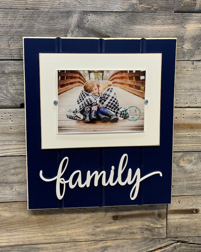 Distressed Wood Picture Frame 5X7 FAMILY Etsy