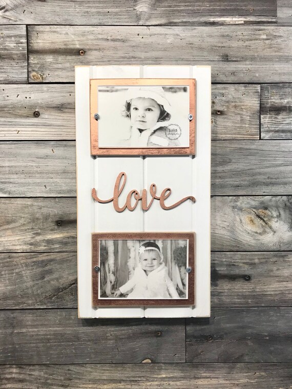 Love Distressed Picture Frame Holds 2 4x6 Photos White And Etsy