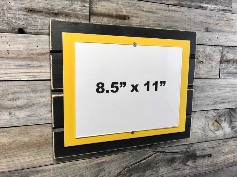 Black and yellow picture frame holds 8.5 x 11 Etsy