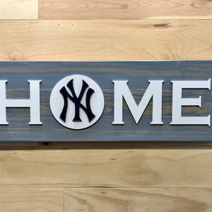 New York Yankees HOME plaque, sign gray and white