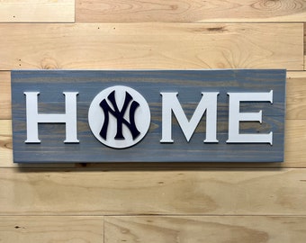 New York Yankees HOME plaque, sign gray and white