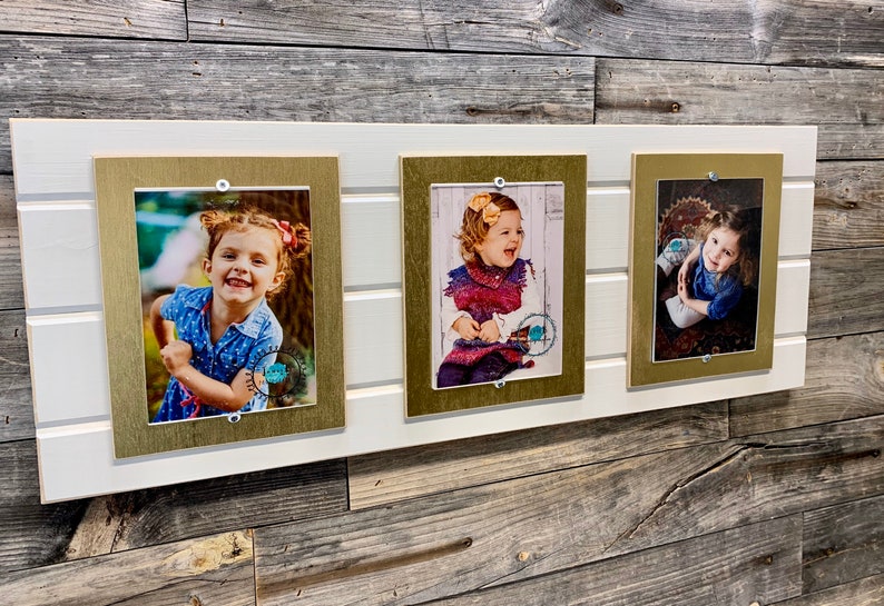Distressed Wood Picture Frame Holds Triple 5x7 Collage Frame Etsy