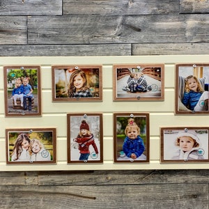 Distressed wood picture frame holds 8 4x6 collage frame metallic mats
