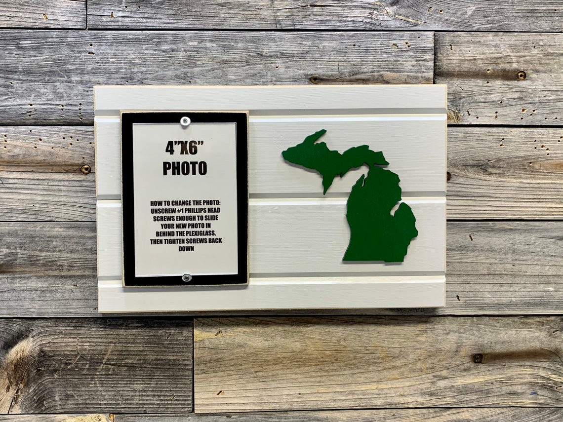 Michigan State picture frame holds 4x6 photo Etsy Italia