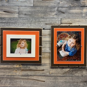 Brown and Orange picture frame holds 5&quot;x7&quot; or 8&quot;x10&quot; Cleveland Browns colors