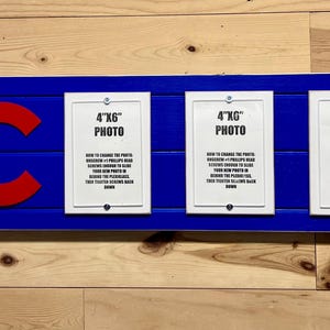 Chicago cubs picture frame holds 3 4"x6" photo, decor