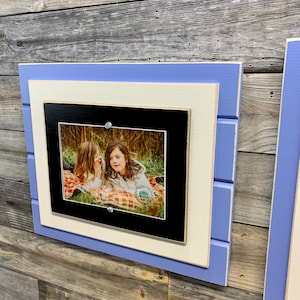 Blue and white picture frame holds 5"x7" or 8"x10" University of North Carolina Tar Heels colors 5"x7"