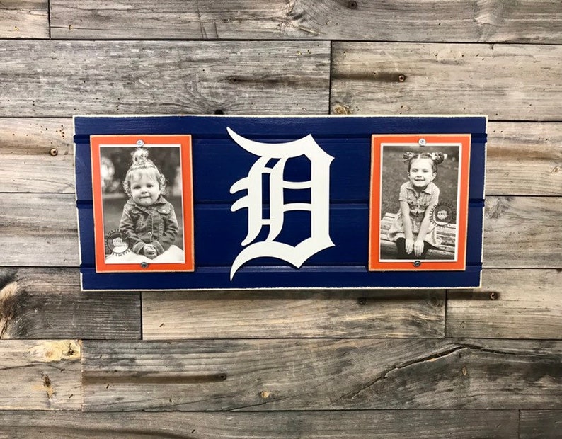 Detroit Tigers Old English D Picture Frame Holds 2 | Etsy